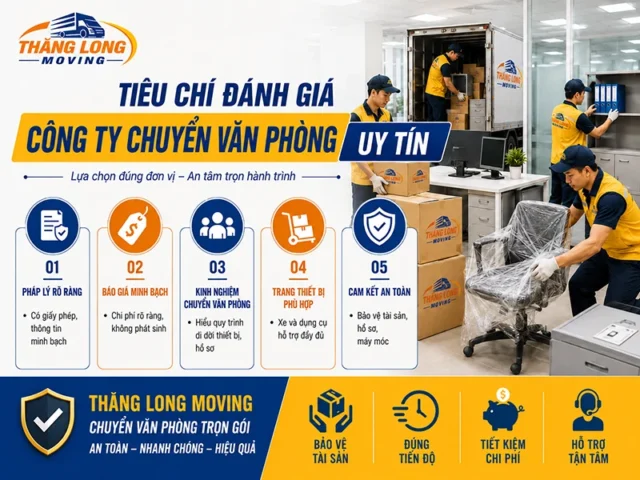 Tiêu chí đánh giá công ty chuyển văn phòng trọn gói uy tín tại Hà Nội